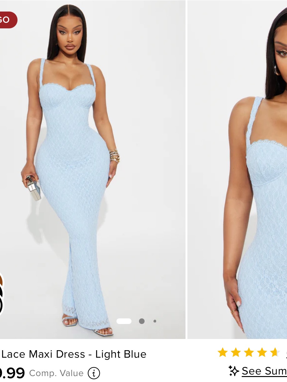 Fashion Nova Light Blue Lace Maxi Dress
